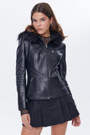Juliette Women's Leather Jacket | Derimod Juliette Women's Leather Jacket | Derimod
