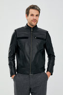 Martin Men's Black Leather Jacket | Derimod Martin Men's Black Leather Jacket | Derimod