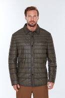 Locatelli Plus Men's Green Leather Jacket | Derimod Locatelli Plus Men's Green Leather Jacket | Derimod