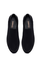 Woman Black Wedge Fabric Shoes | Derimod Woman Black Wedge Fabric Shoes | Derimod