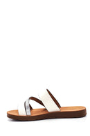 Women's White Stone Slippers | Derimod Women's White Stone Slippers | Derimod