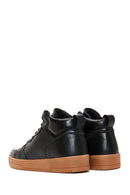 Men's Black Leather High Top Sneaker | Derimod Men's Black Leather High Top Sneaker | Derimod