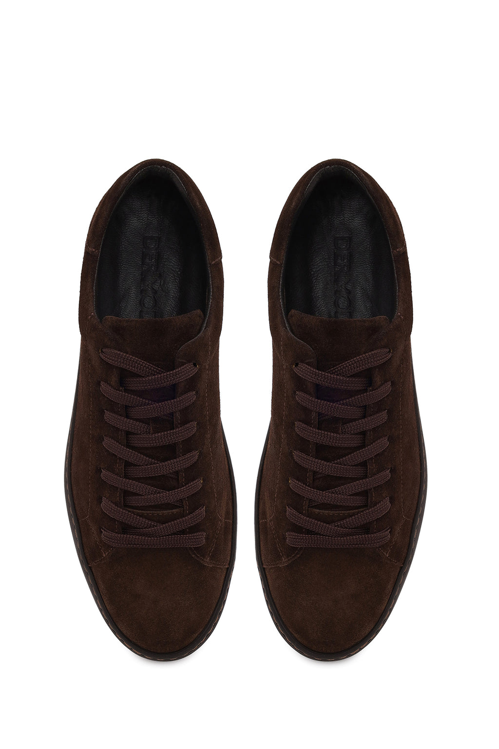 Erkek Kahverengi Bağcıklı Süet Deri Sneaker