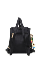 Woman Black Backpack with Accessories | Derimod Woman Black Backpack with Accessories | Derimod