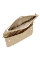 Women's Beige Long Chain Strap Straw Clutch Bag | Derimod Women's Beige Long Chain Strap Straw Clutch Bag | Derimod