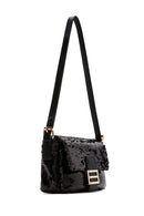 Women's Black Sequin Shoulder Bag | Derimod Women's Black Sequin Shoulder Bag | Derimod