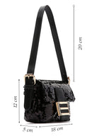 Women's Black Sequin Shoulder Bag | Derimod Women's Black Sequin Shoulder Bag | Derimod