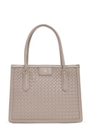 Women's Beige Knitted Shoulder Bag | Derimod Women's Beige Knitted Shoulder Bag | Derimod