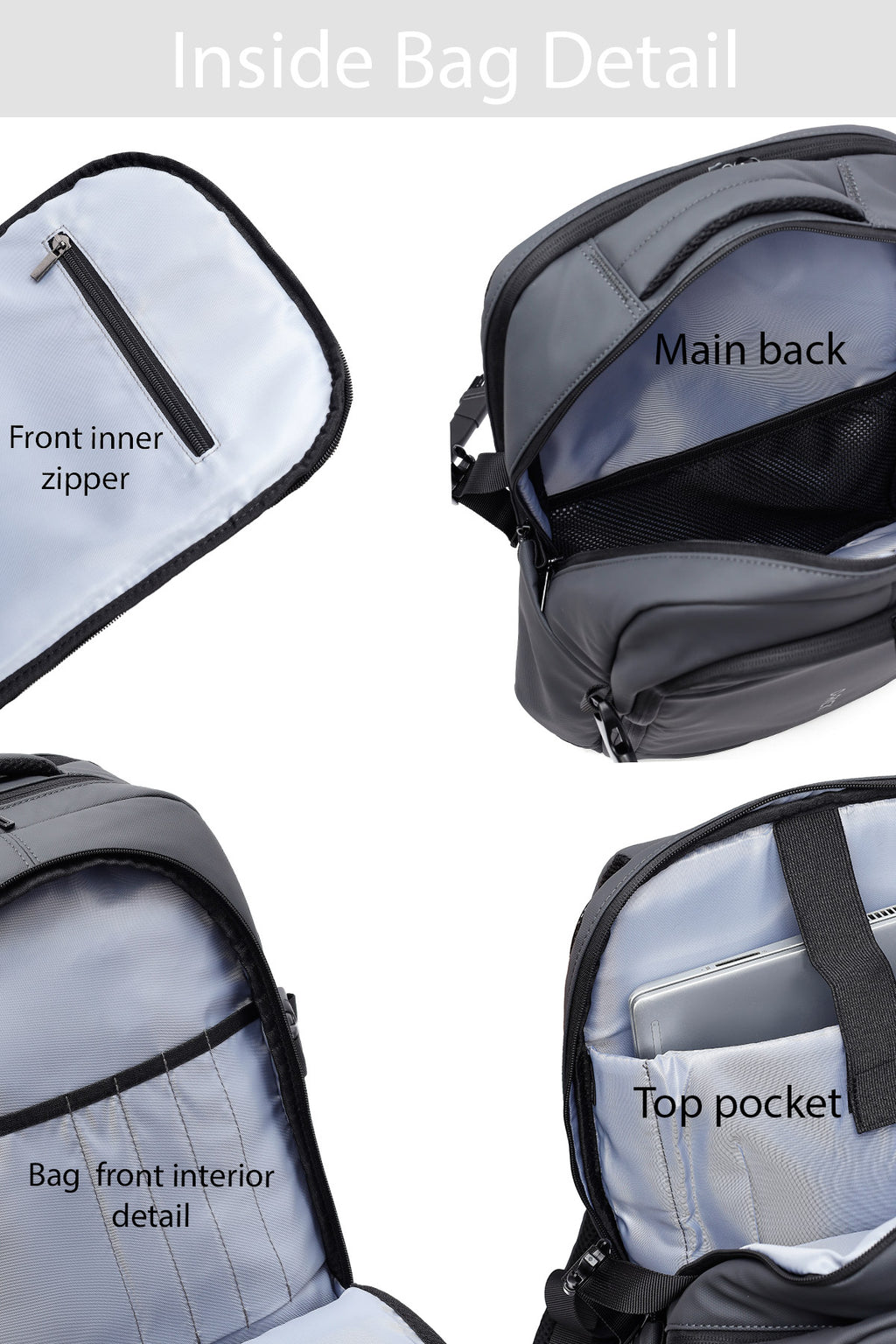 D-Pack Unisex Gri Teknolojik Kumaş Sırt Çantası