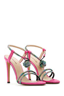 Women's Pink Stone Thin Heel Sandals | Derimod Women's Pink Stone Thin Heel Sandals | Derimod