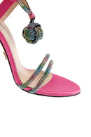 Women's Pink Stone Thin Heel Sandals | Derimod Women's Pink Stone Thin Heel Sandals | Derimod