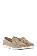 Women's Beige Suede Leather Comfort Loafer | Derimod Women's Beige Suede Leather Comfort Loafer | Derimod