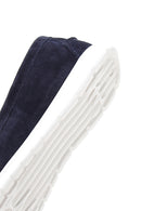 Women's Navy Blue Suede Leather Comfort Loafer | Derimod Women's Navy Blue Suede Leather Comfort Loafer | Derimod