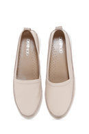 Kadın Bej Deri Comfort Loafer | Derimod Kadın Bej Deri Comfort Loafer | Derimod
