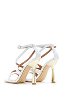 Women's White Leather High Heel Sandals | Derimod Women's White Leather High Heel Sandals | Derimod