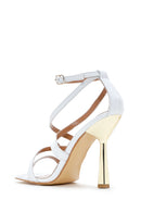 Women's White Leather High Heel Sandals | Derimod Women's White Leather High Heel Sandals | Derimod