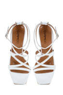 Women's White Leather High Heel Sandals | Derimod Women's White Leather High Heel Sandals | Derimod