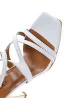 Women's White Leather High Heel Sandals | Derimod Women's White Leather High Heel Sandals | Derimod