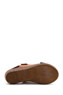 Women's Tan Leather Wedge Heel Comfort Sandals | Derimod Women's Tan Leather Wedge Heel Comfort Sandals | Derimod