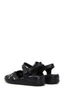 Women's Black Leather Comfort Sandals | Derimod Women's Black Leather Comfort Sandals | Derimod
