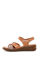 Women's Tan Leather Comfort Sandals | Derimod Women's Tan Leather Comfort Sandals | Derimod