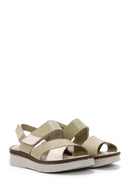 Women's Green Leather Comfort Sandals | Derimod Women's Green Leather Comfort Sandals | Derimod