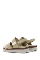 Women's Green Leather Comfort Sandals | Derimod Women's Green Leather Comfort Sandals | Derimod