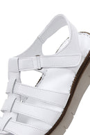 Kadın Beyaz Deri Comfort Sandalet | Derimod Kadın Beyaz Deri Comfort Sandalet | Derimod