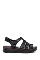 Kadın Siyah Deri Comfort Sandalet | Derimod Kadın Siyah Deri Comfort Sandalet | Derimod
