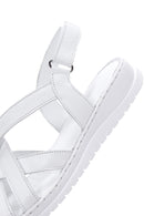 Kadın Beyaz Deri Comfort Sandalet | Derimod Kadın Beyaz Deri Comfort Sandalet | Derimod