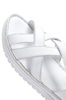 Kadın Beyaz Deri Comfort Sandalet | Derimod Kadın Beyaz Deri Comfort Sandalet | Derimod