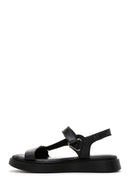 Women's Black Leather Comfort Sandals | Derimod Women's Black Leather Comfort Sandals | Derimod