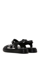 Women's Black Leather Comfort Sandals | Derimod Women's Black Leather Comfort Sandals | Derimod