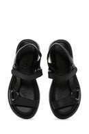 Women's Black Leather Comfort Sandals | Derimod Women's Black Leather Comfort Sandals | Derimod