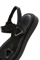 Women's Black Leather Comfort Sandals | Derimod Women's Black Leather Comfort Sandals | Derimod