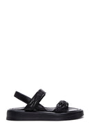 Women's Black Leather Comfort Sandals | Derimod Women's Black Leather Comfort Sandals | Derimod