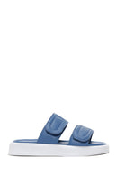 Women's Blue Leather Comfort Slippers | Derimod Women's Blue Leather Comfort Slippers | Derimod
