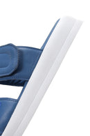 Women's Blue Leather Comfort Slippers | Derimod Women's Blue Leather Comfort Slippers | Derimod