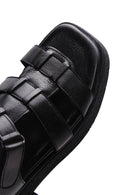Kadın Siyah Deri Comfort Sandalet | Derimod Kadın Siyah Deri Comfort Sandalet | Derimod