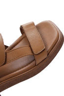 Kadın Taba Deri Comfort Sandalet | Derimod Kadın Taba Deri Comfort Sandalet | Derimod