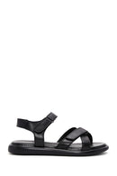Kadın Siyah Deri Comfort Sandalet | Derimod Kadın Siyah Deri Comfort Sandalet | Derimod