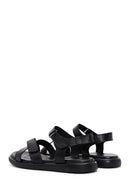 Kadın Siyah Deri Comfort Sandalet | Derimod Kadın Siyah Deri Comfort Sandalet | Derimod
