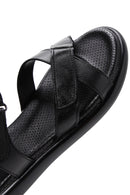 Kadın Siyah Deri Comfort Sandalet | Derimod Kadın Siyah Deri Comfort Sandalet | Derimod