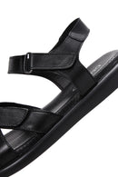 Kadın Siyah Deri Comfort Sandalet | Derimod Kadın Siyah Deri Comfort Sandalet | Derimod
