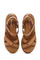Kadın Taba Deri Comfort Sandalet | Derimod Kadın Taba Deri Comfort Sandalet | Derimod