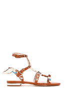 Women's Tan Stone Flat Sandals | Derimod Women's Tan Stone Flat Sandals | Derimod