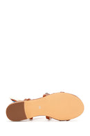 Women's Tan Stone Flat Sandals | Derimod Women's Tan Stone Flat Sandals | Derimod