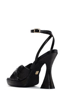 Women's Black Platform Heeled Sandals | Derimod Women's Black Platform Heeled Sandals | Derimod