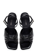 Women's Black Platform Heeled Sandals | Derimod Women's Black Platform Heeled Sandals | Derimod