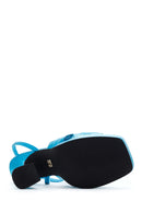 Women's Blue Platform Heeled Sandals | Derimod Women's Blue Platform Heeled Sandals | Derimod